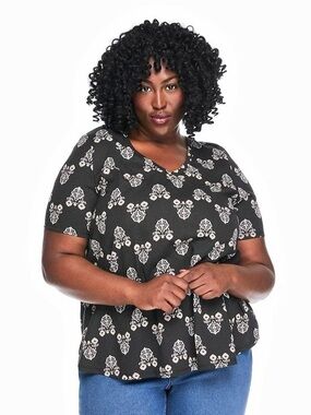 Lane Bryant Women's Plus V-Neck Strappy Swing Top